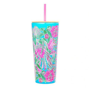 LILLY PULITZER Coming in Hot‎ Tumbler with Straw 24oz.